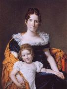 Jacques-Louis David Portrait of the Vicomtesse Vilain XIV and her Daughter oil painting reproduction